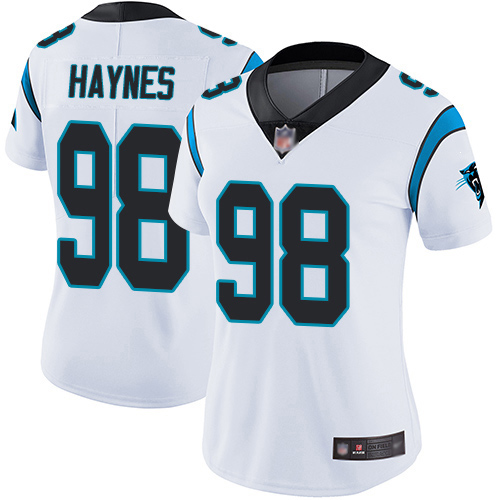 Carolina Panthers Limited White Women Marquis Haynes Road Jersey NFL Football 98 Vapor Untouchable